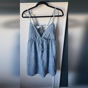 Abercrombie & Fitch Women's Tie Front Mini Denim Dress